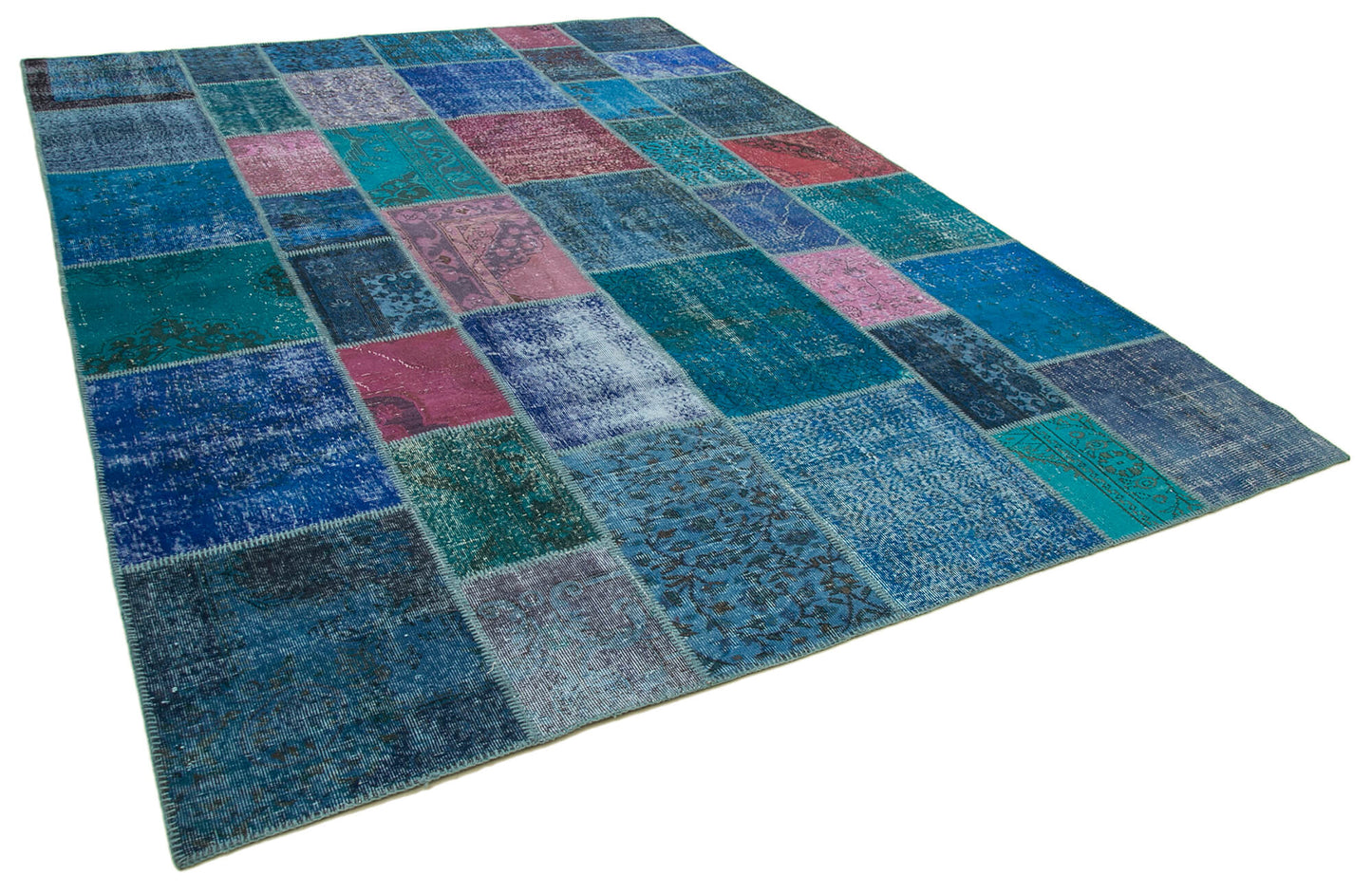 8x12 Blue Patchwork Rug- 12363
