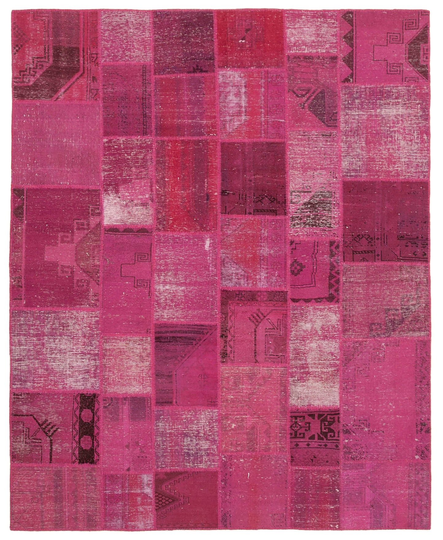 8x10 Pink Patchwork Rug - 12549