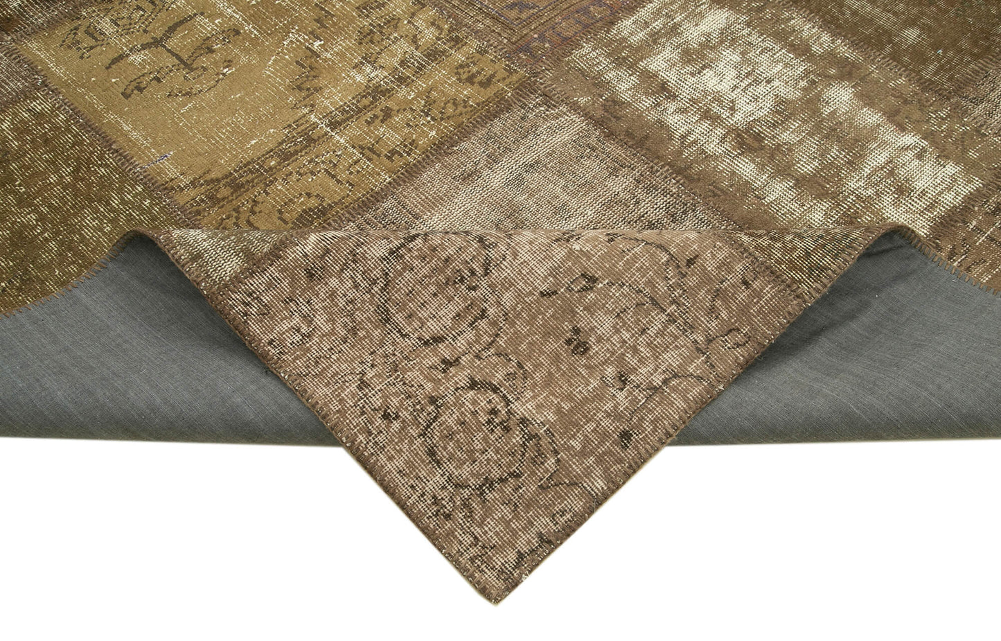 8x12 Brown Patchwork Rug- 18228