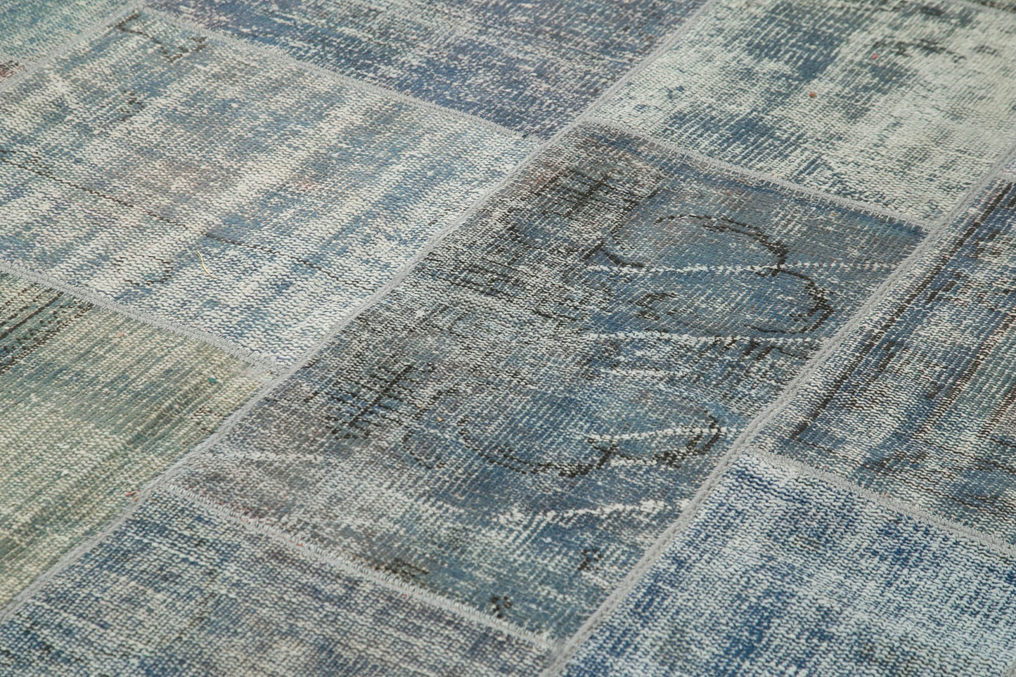8x12 Blue Patchwork Rug- 20023