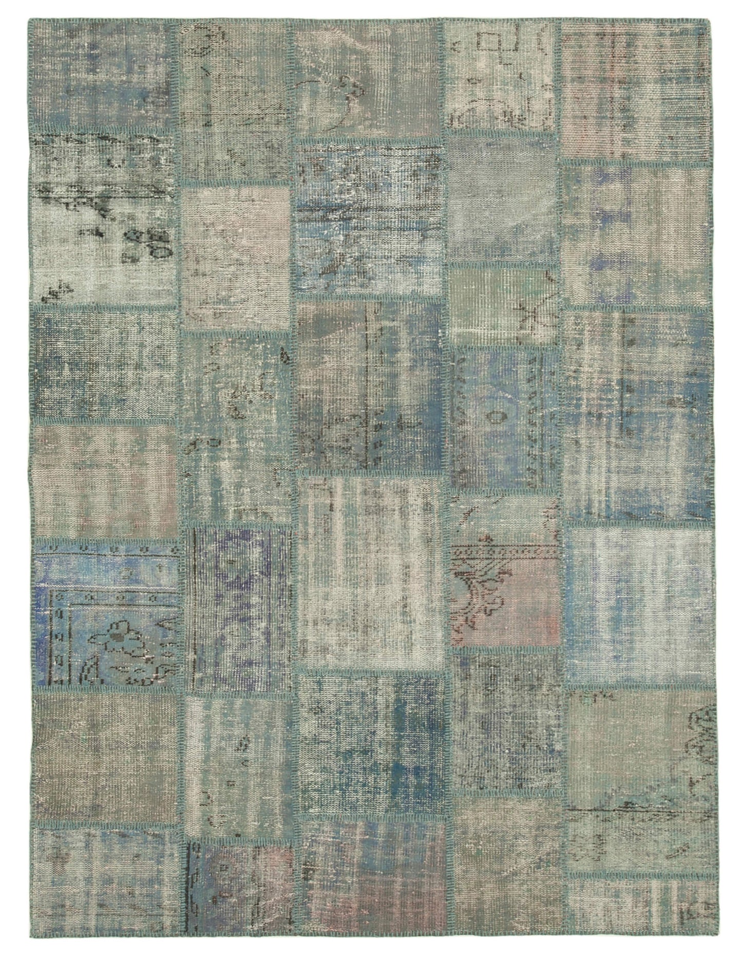 6x8 Blue Patchwork Rug - 20152