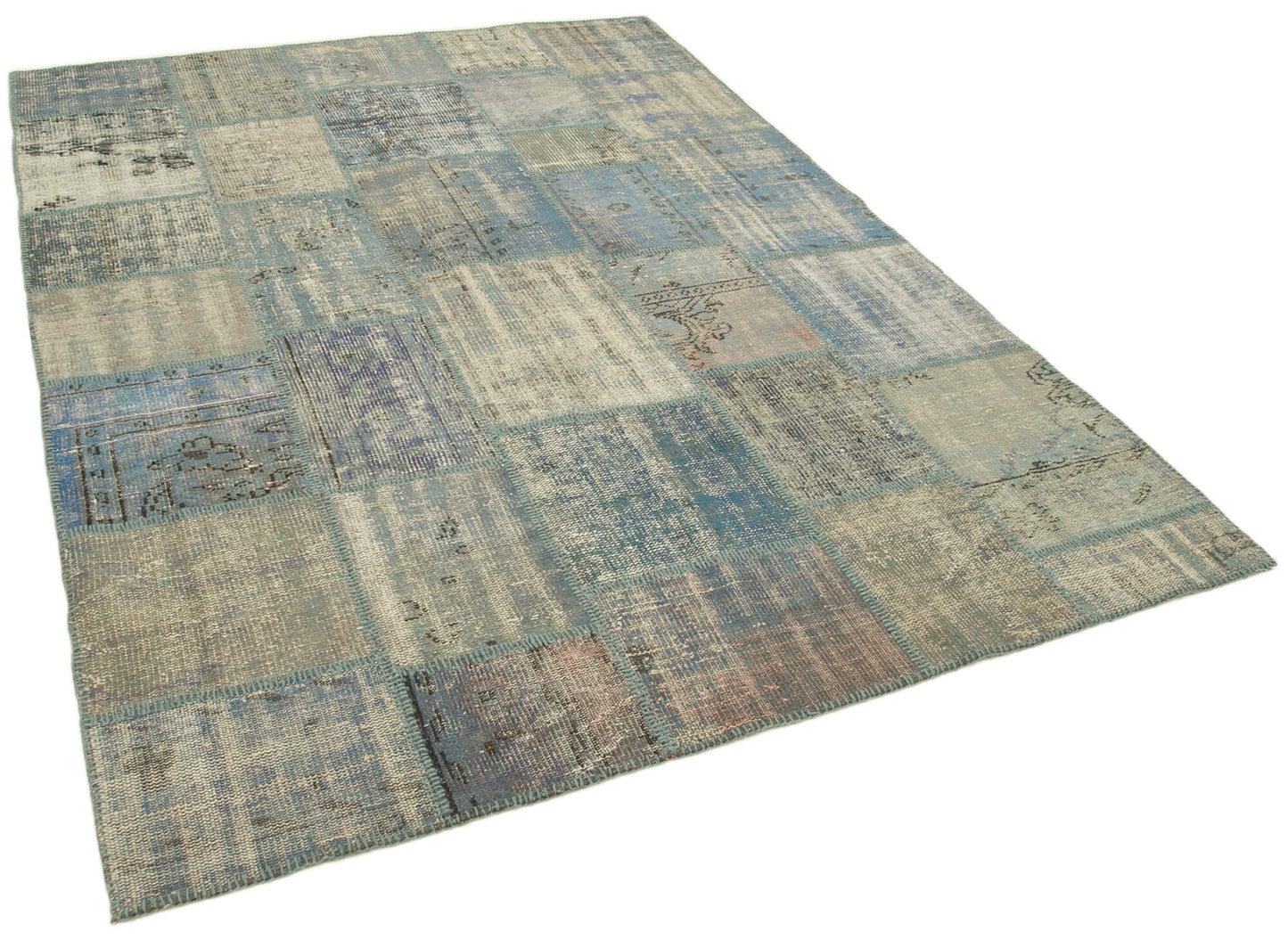 6x8 Blue Patchwork Rug - 20152