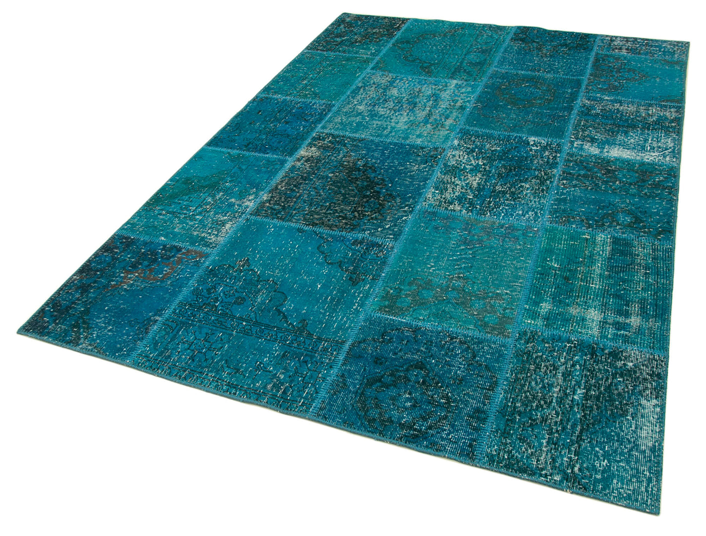 5x8 Turquoise Patchwork Rug - 20157