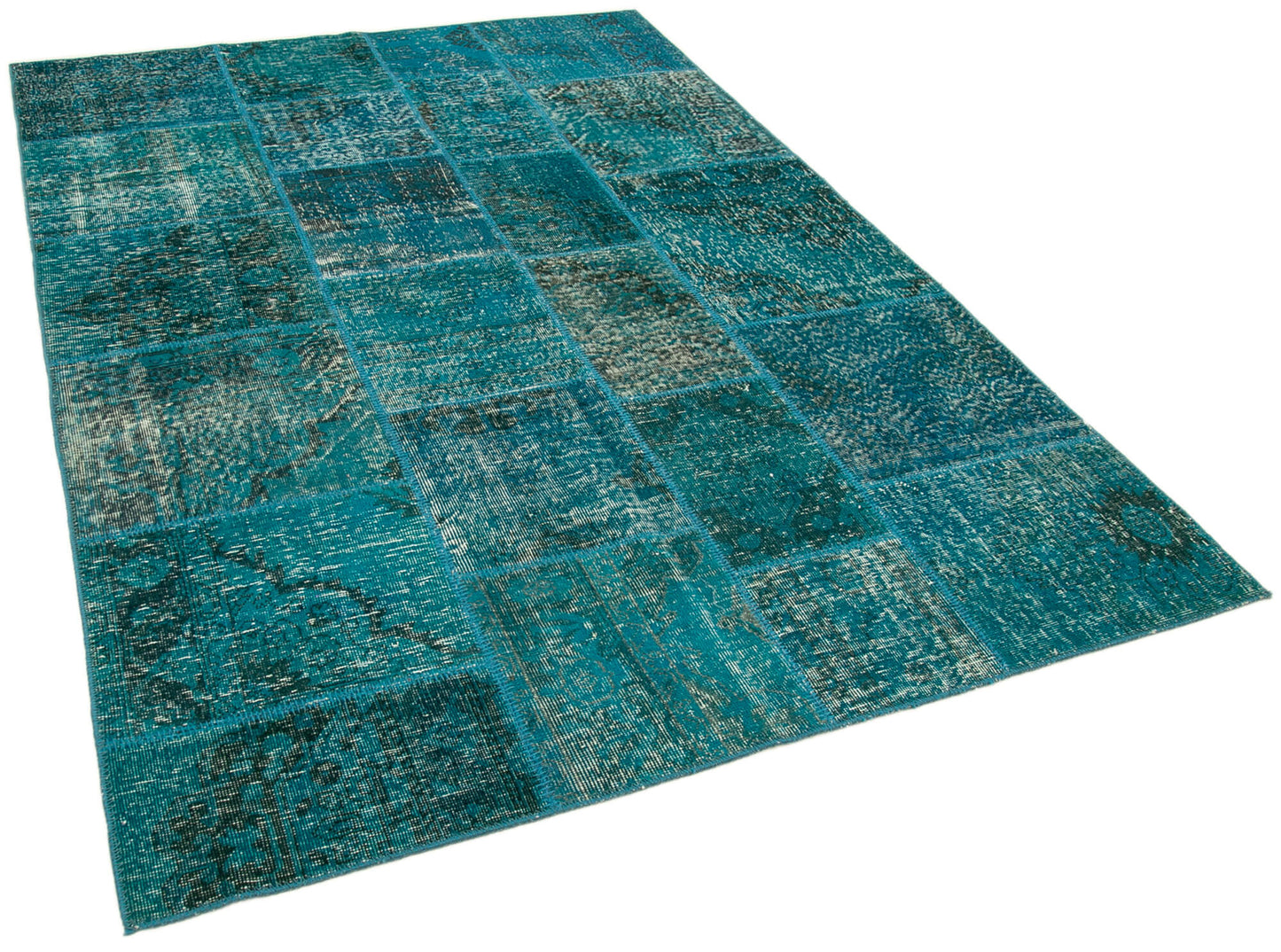 6x8 Turquoise Patchwork Rug - 20160