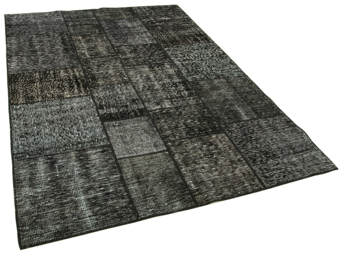 6x8 Black Patchwork Rug - 20244