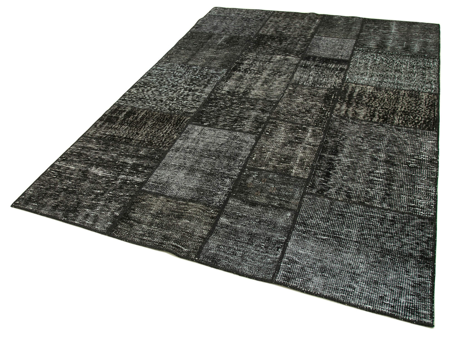6x8 Black Patchwork Rug - 20244