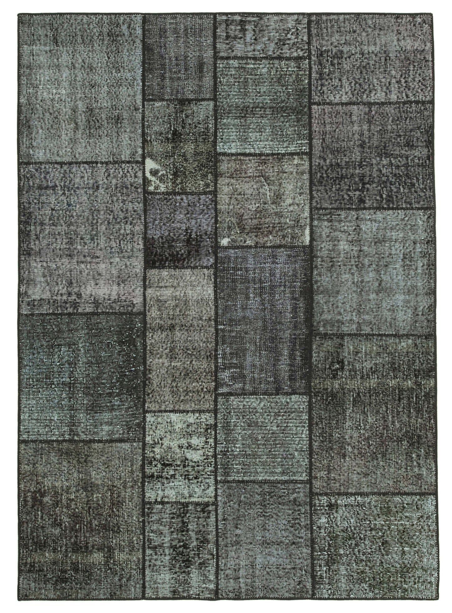 6x8 Black Patchwork Rug - 20300