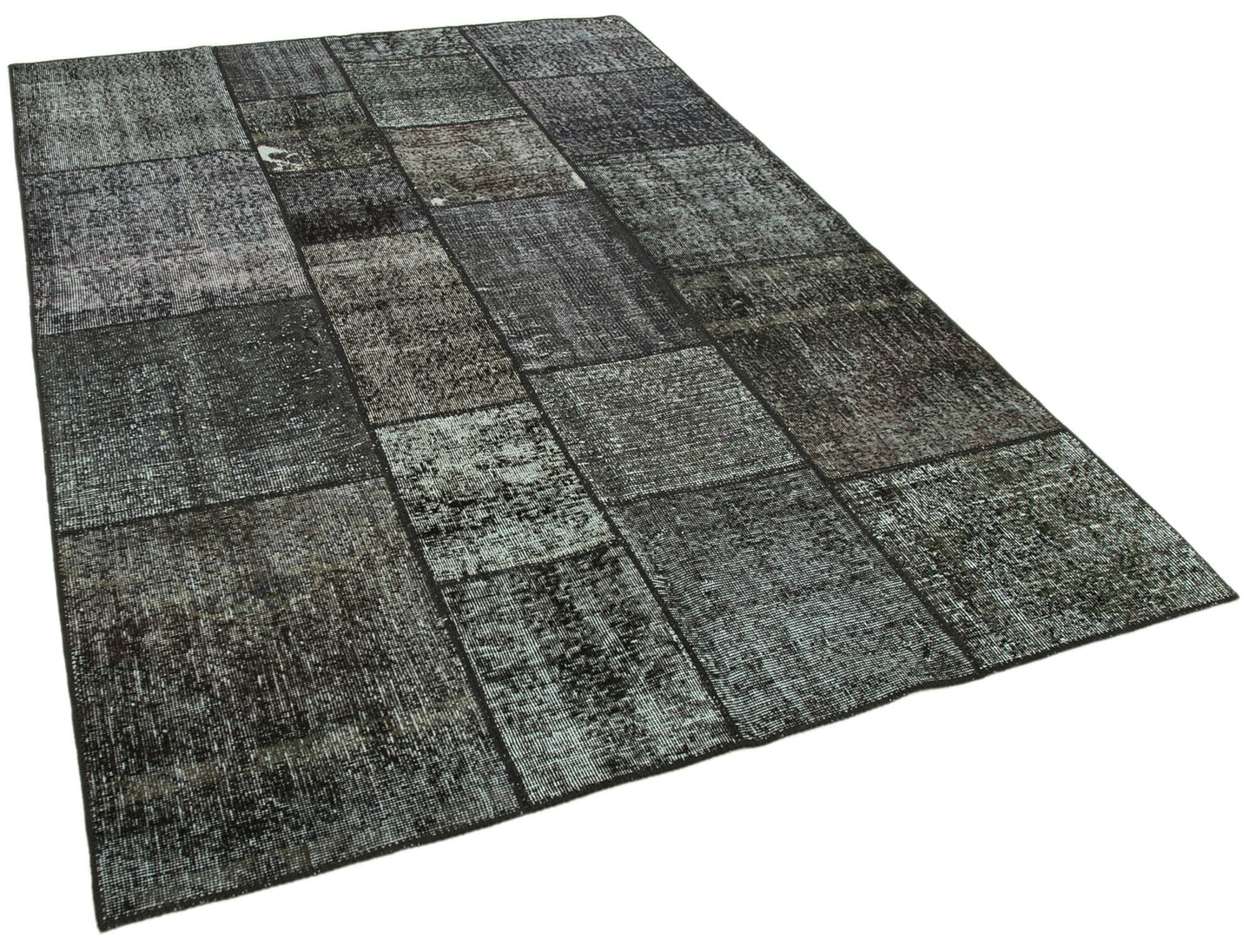 6x8 Black Patchwork Rug - 20300