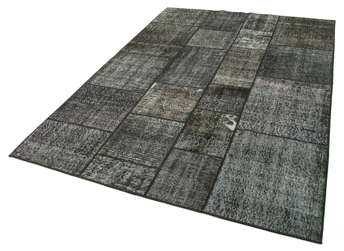 6x8 Black Patchwork Rug - 20300