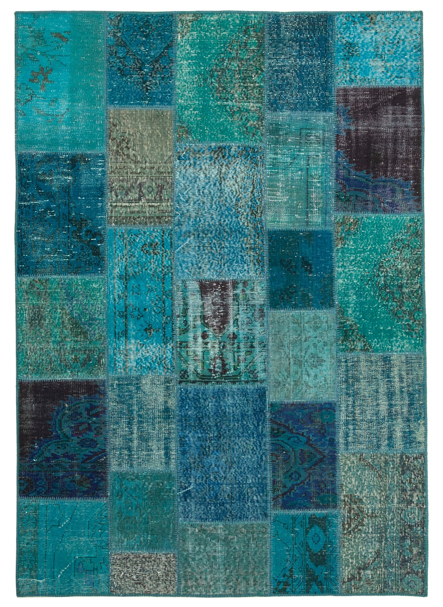6x8 Turquoise Patchwork Rug - 20915