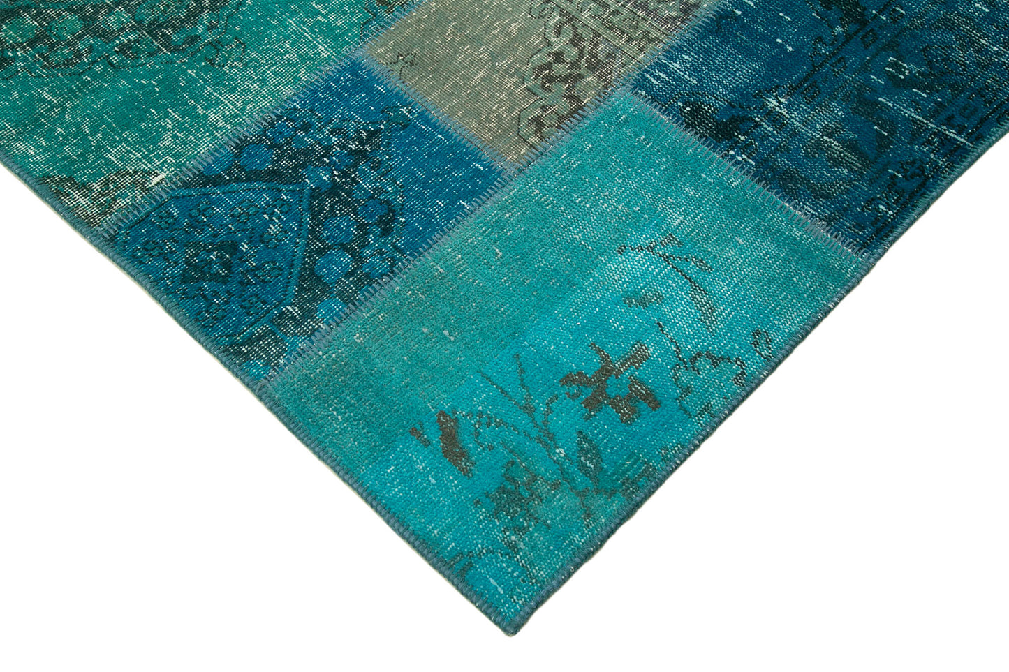 6x8 Turquoise Patchwork Rug - 20915