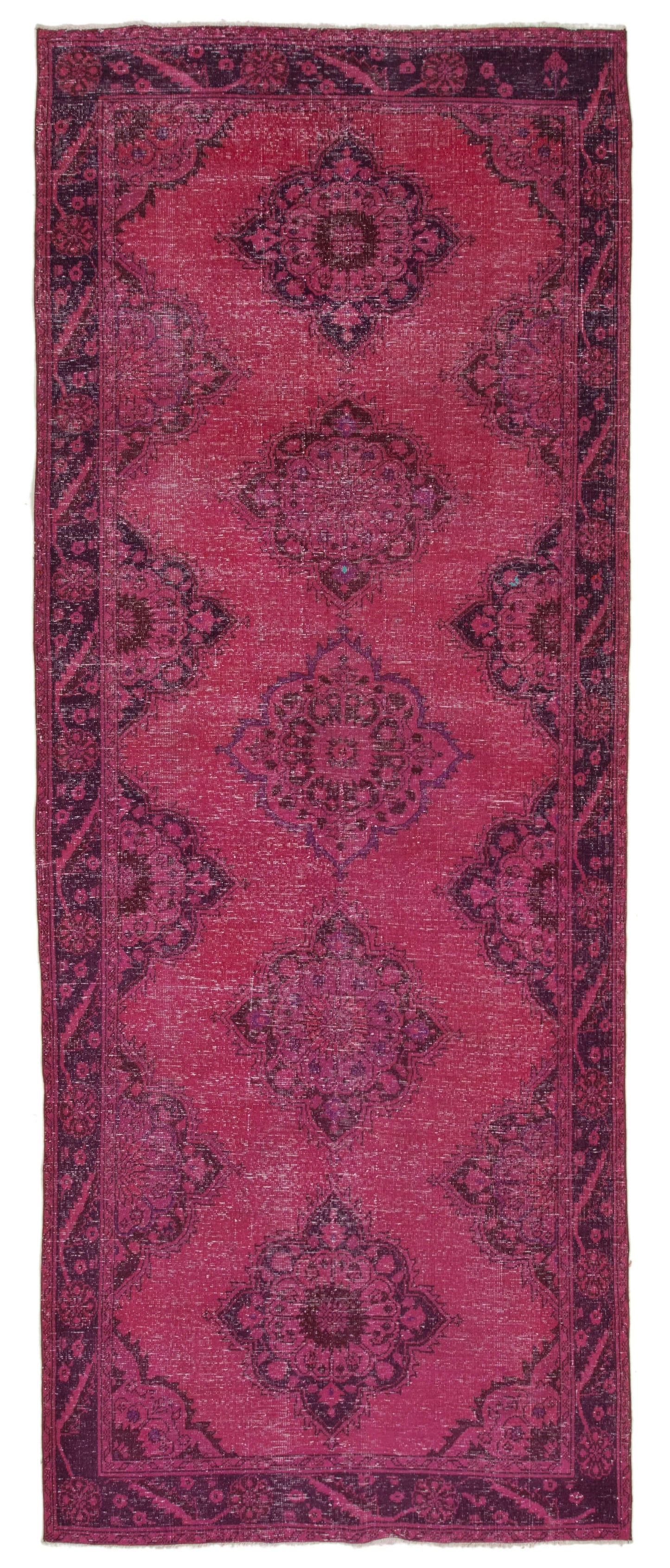 5x11 Fuchsia Turkish Over Dyed Runner Rug - 21712