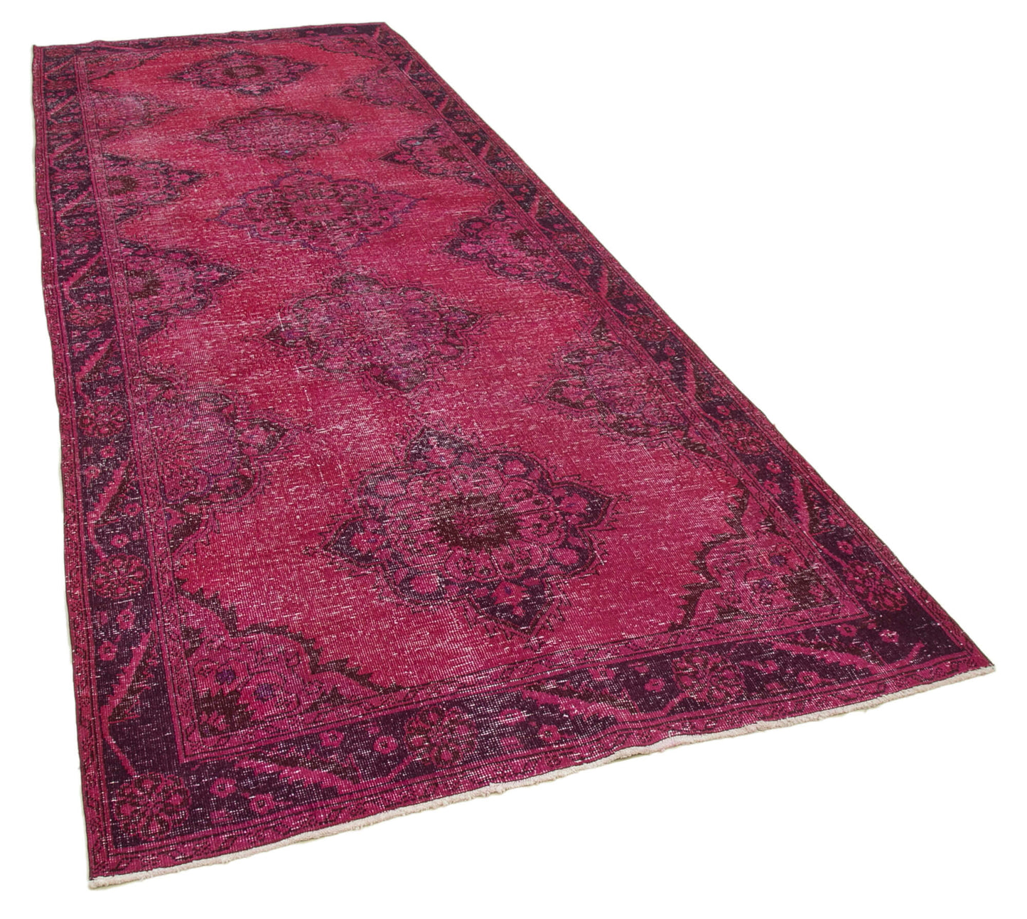 5x11 Fuchsia Turkish Over Dyed Runner Rug - 21712