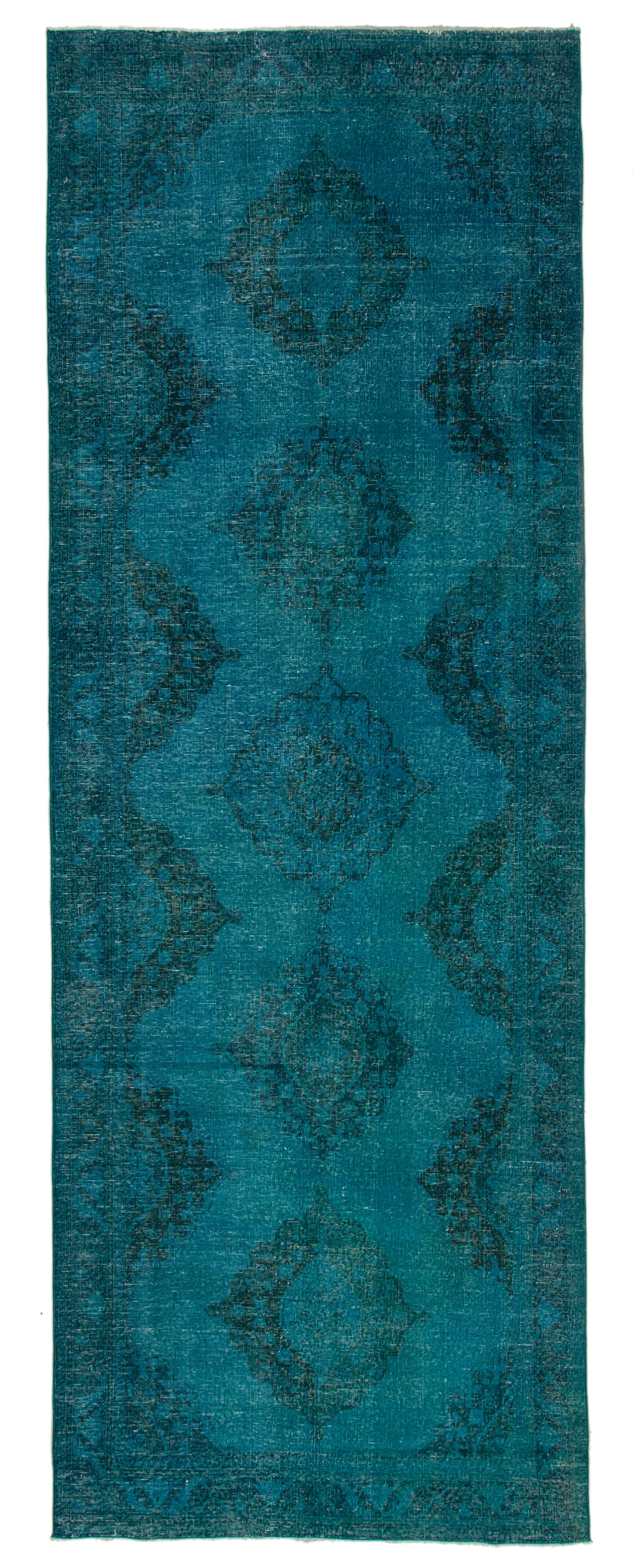 5x13 Turquoise Turkish Over Dyed Runner Rug - 21730