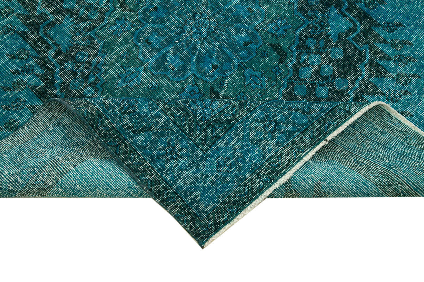 5x13 Turquoise Turkish Over Dyed Runner Rug - 21732