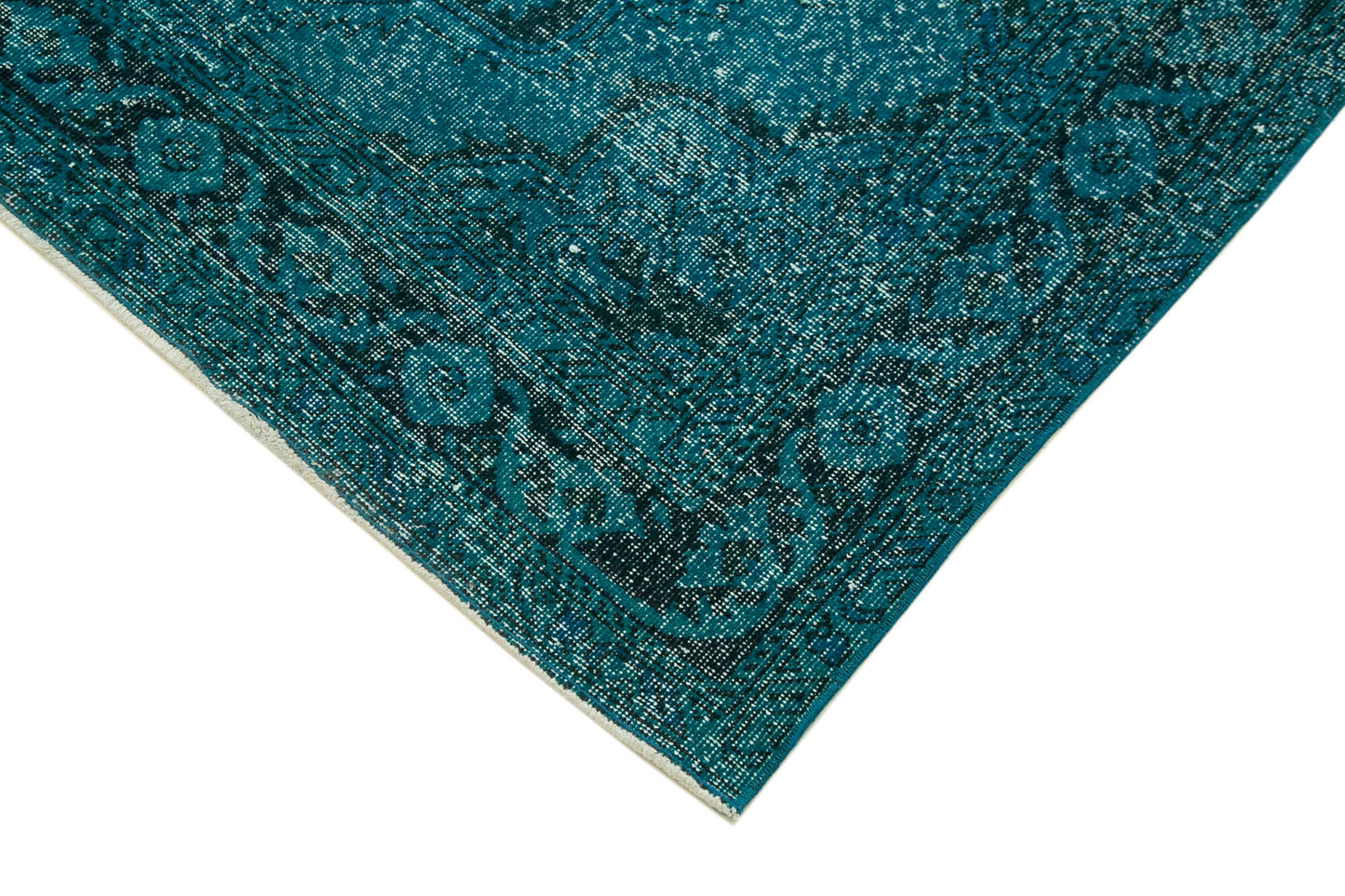 4x14 Turquoise Turkish Over Dyed Runner Rug - 21740