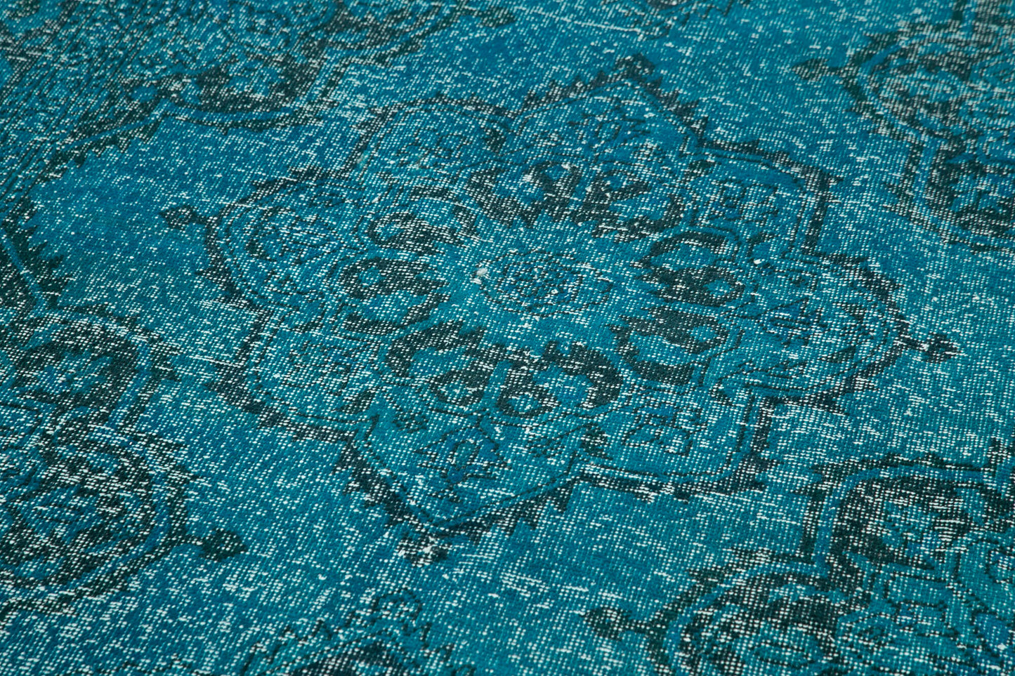 4x14 Turquoise Turkish Over Dyed Runner Rug - 21740