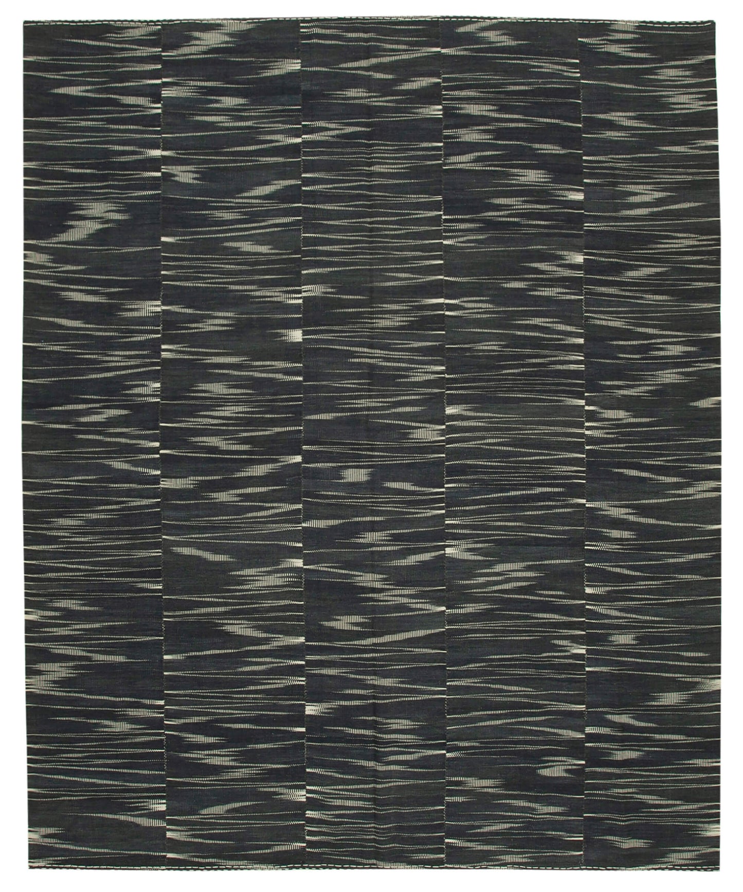 11x13 Black Contemporary Kilim Rug - 21887