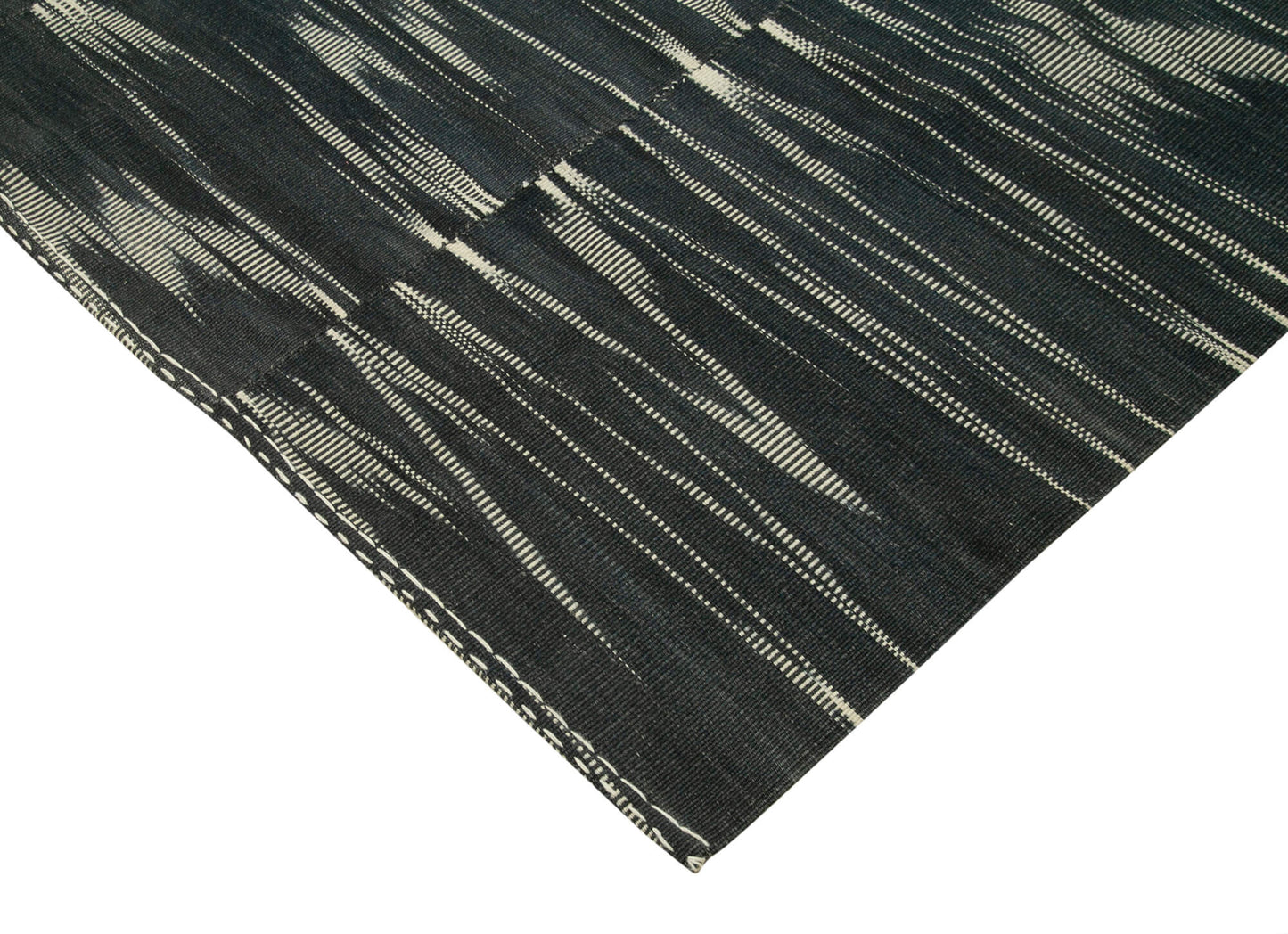 11x13 Black Contemporary Kilim Rug - 21887