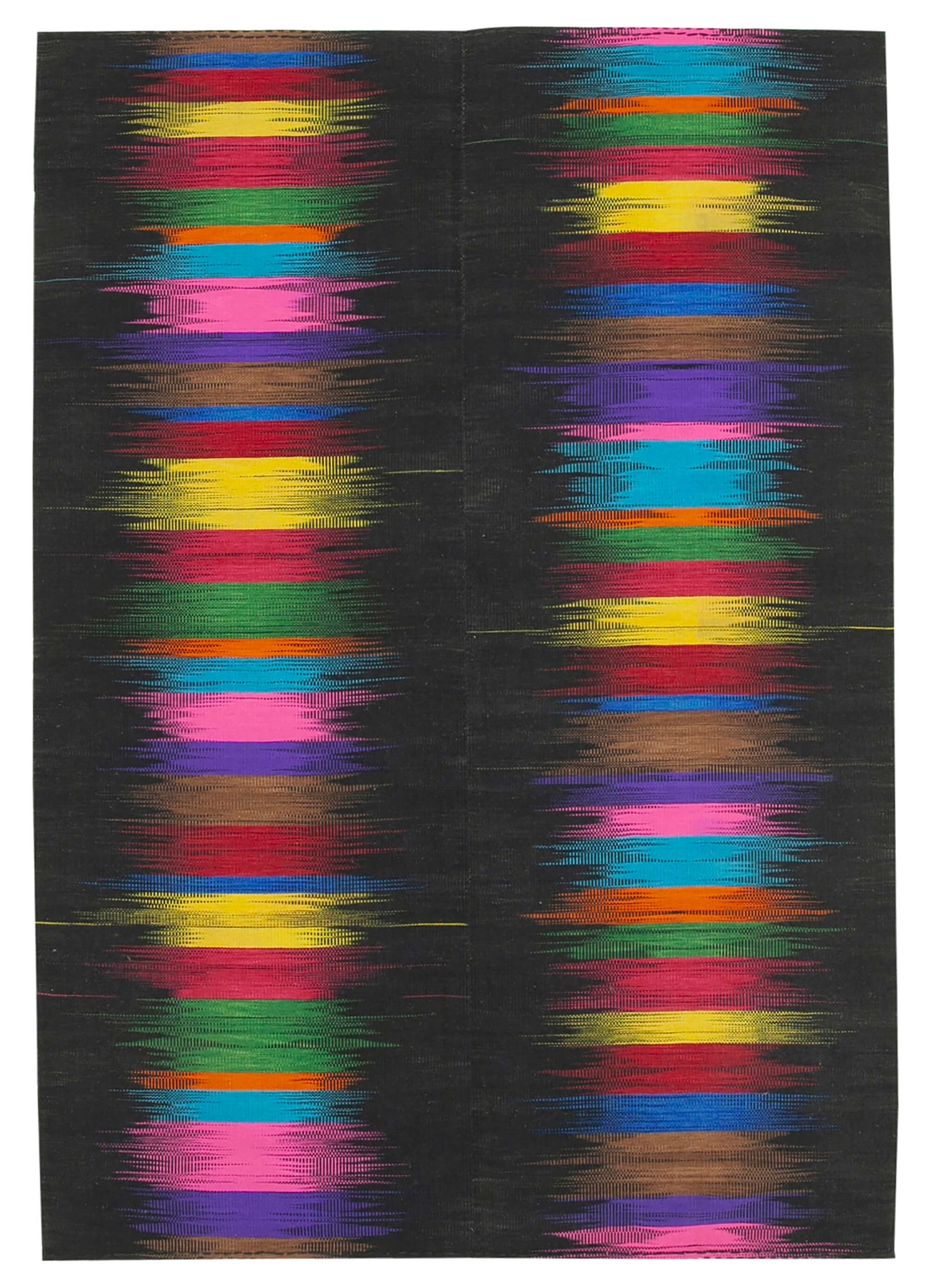 7x10 Black Contemporary Kilim Rug - 21955