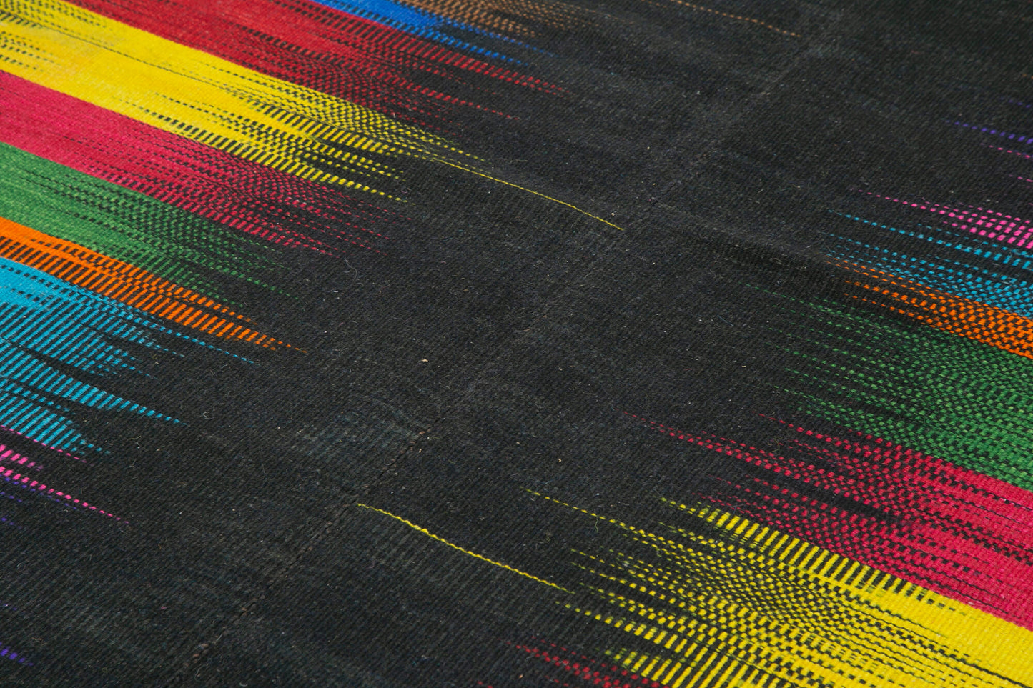 7x10 Black Contemporary Kilim Rug - 21955