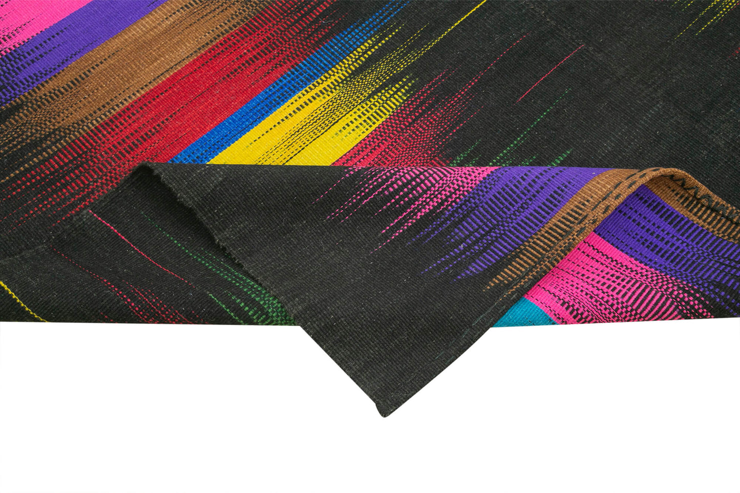 7x10 Black Contemporary Kilim Rug - 21955