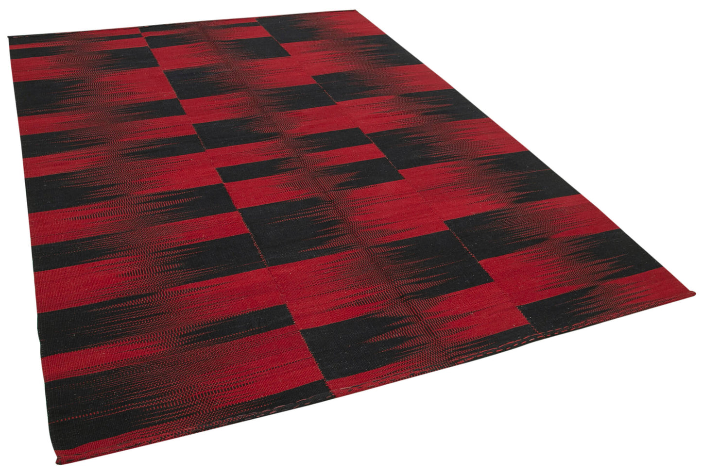 7x9 Red Contemporary Kilim Rug - 21982