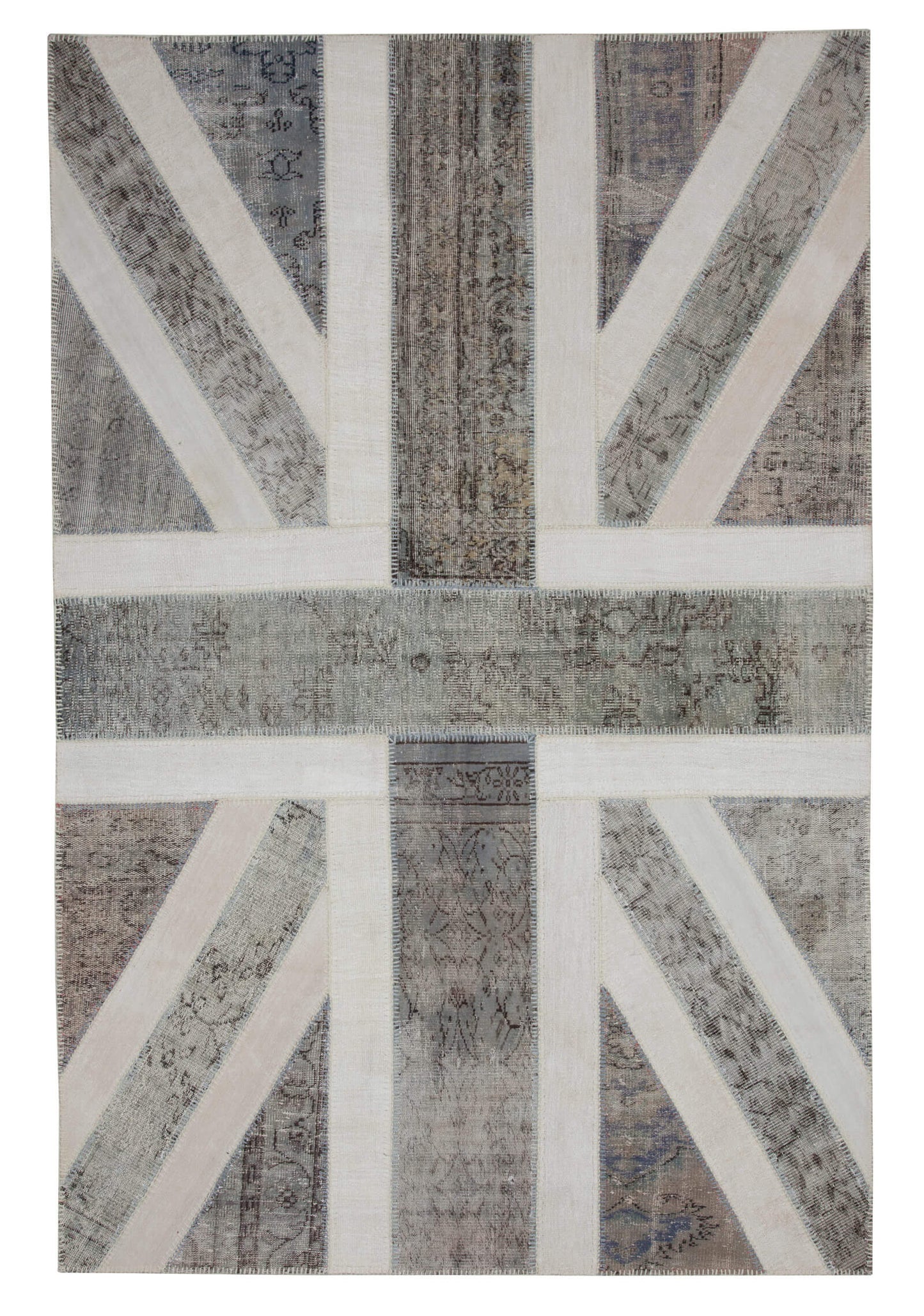 7x10 British Flag Patchwork Rug - 22002