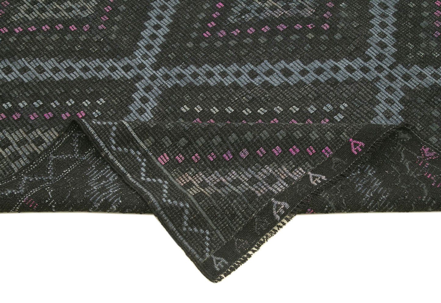 7x10 Blue Vintage Turkish Kilim Rug - 22022