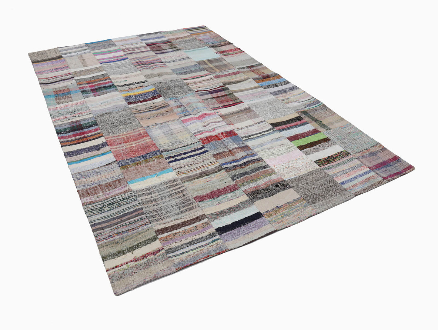 7x10 Beige Kilim Patchwork Rug - 22040