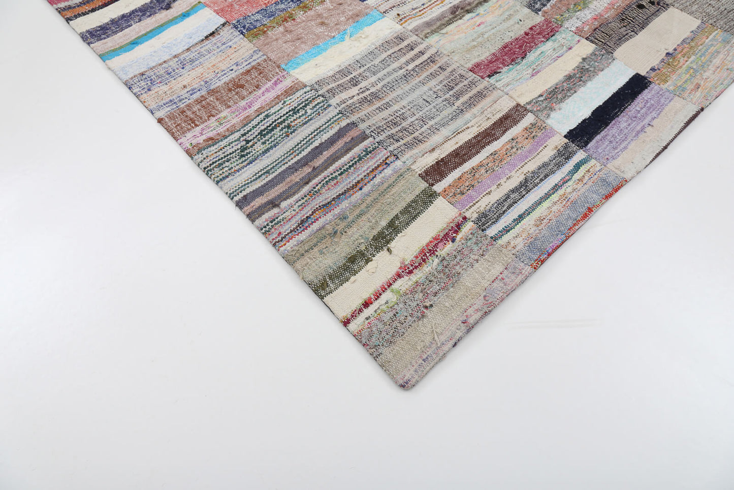 7x10 Beige Kilim Patchwork Rug - 22040