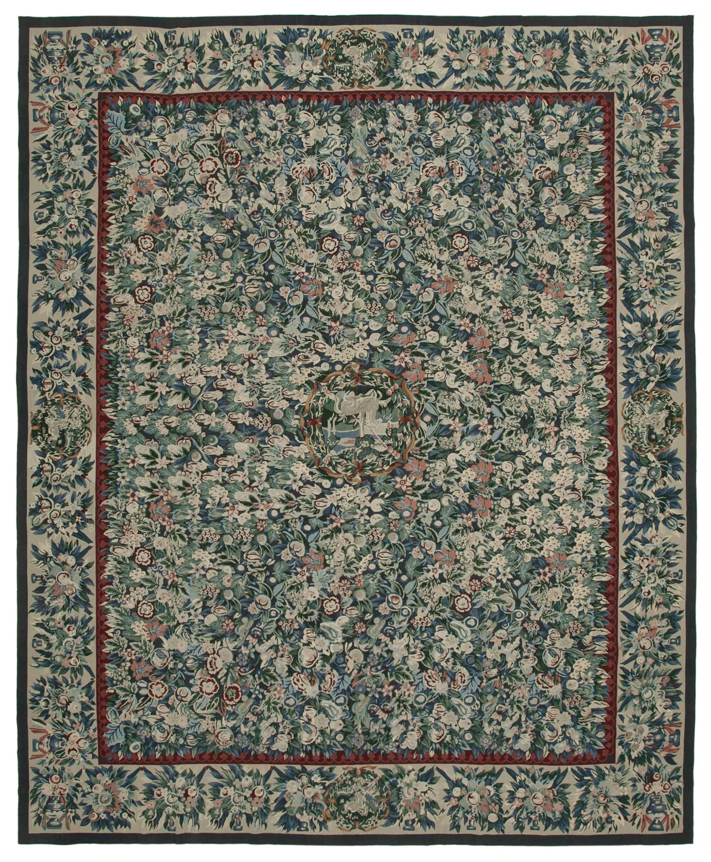 12x15 Beige Needlepoint Kilim Rug - 22046