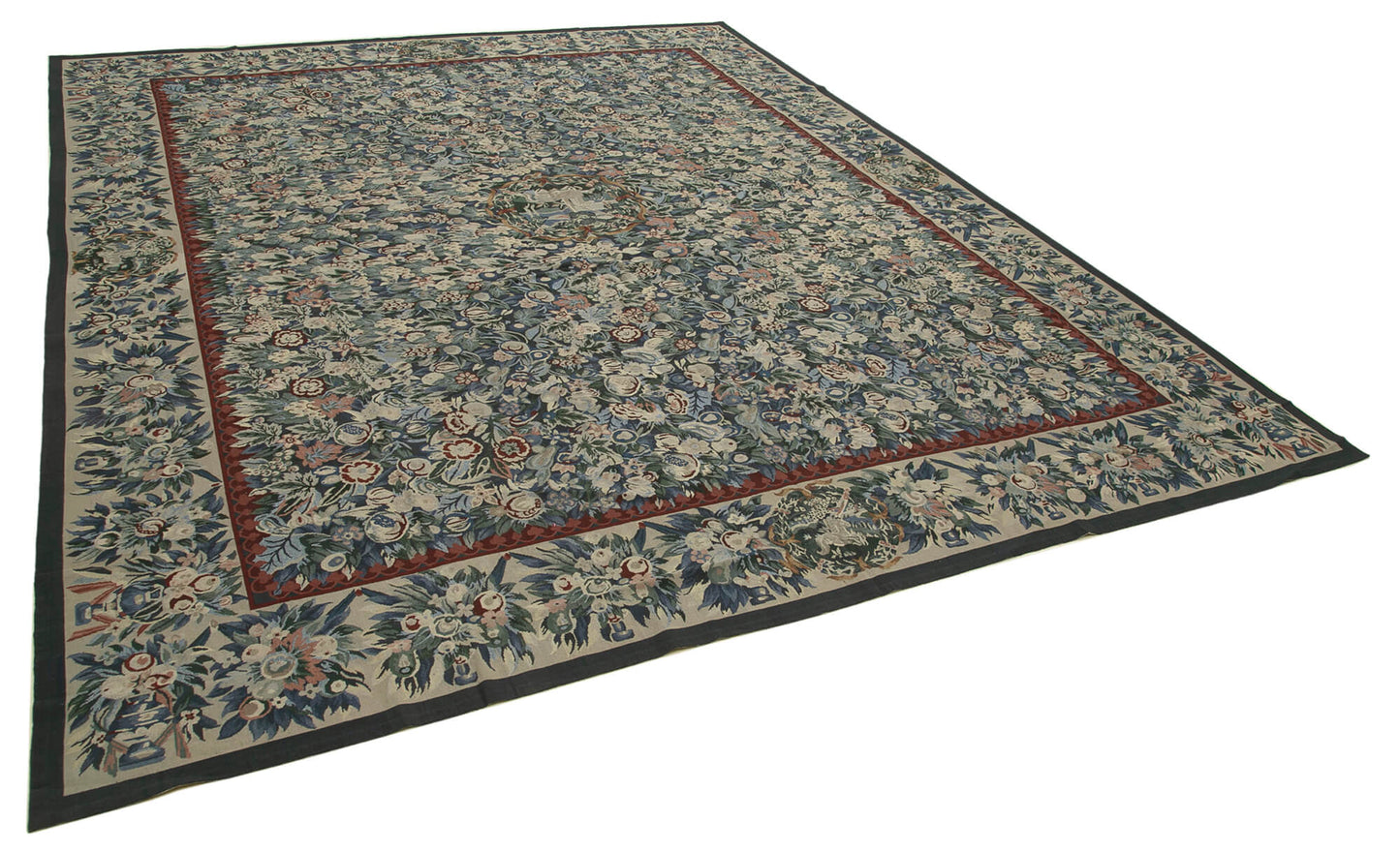 12x15 Beige Needlepoint Kilim Rug - 22046