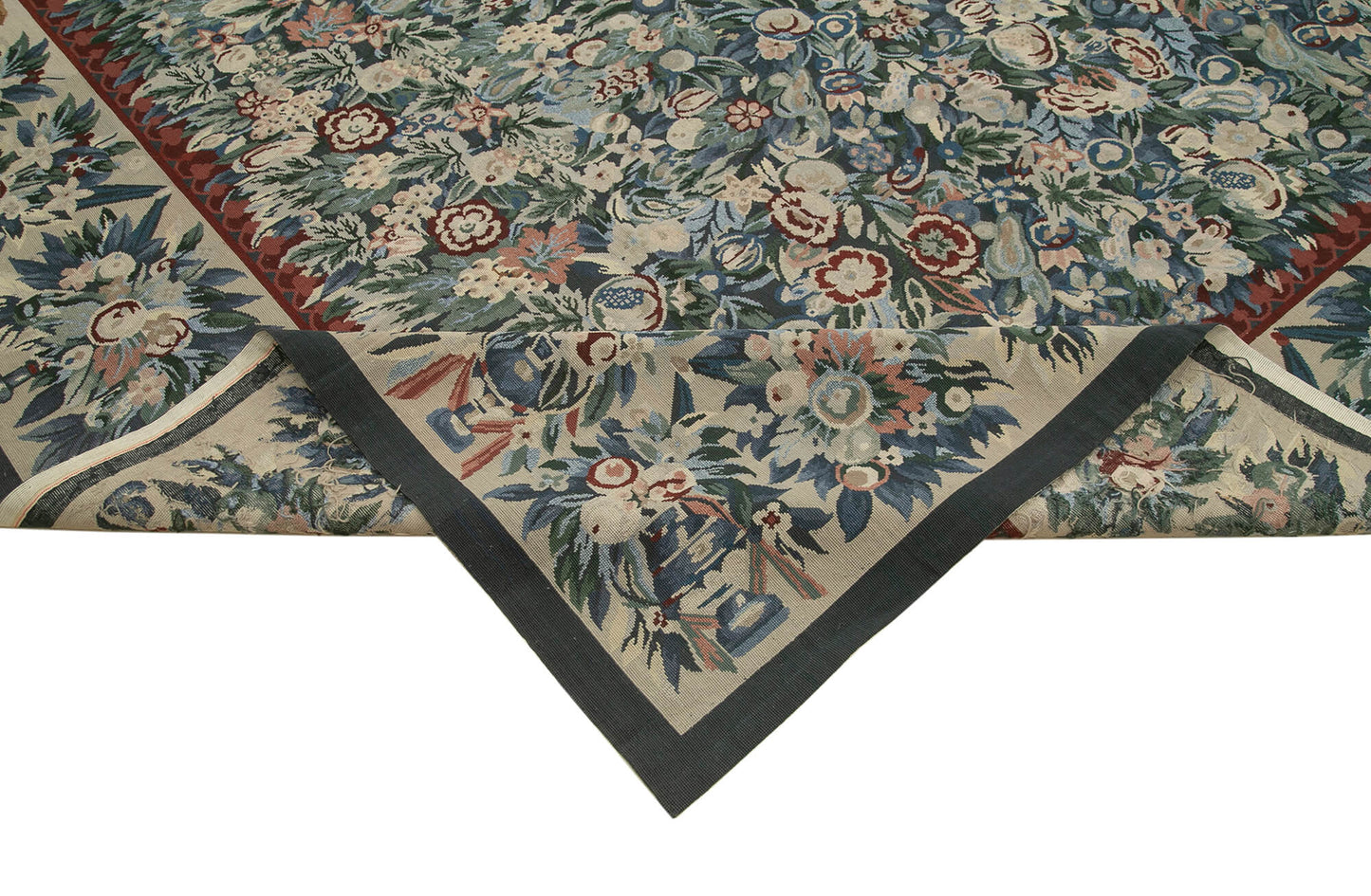 12x15 Beige Needlepoint Kilim Rug - 22046