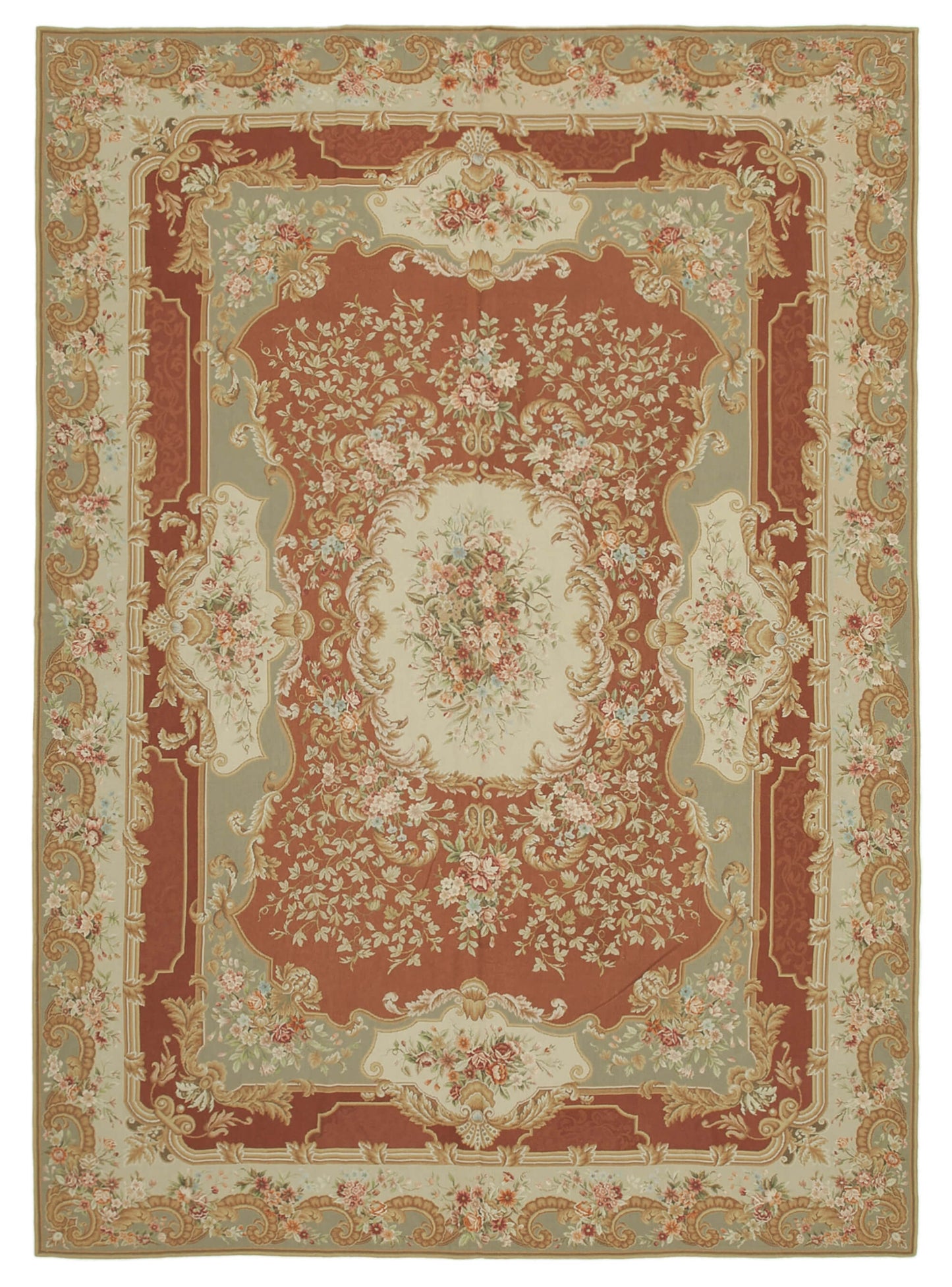 9x13 Beige Needlepoint Kilim Rug - 22048