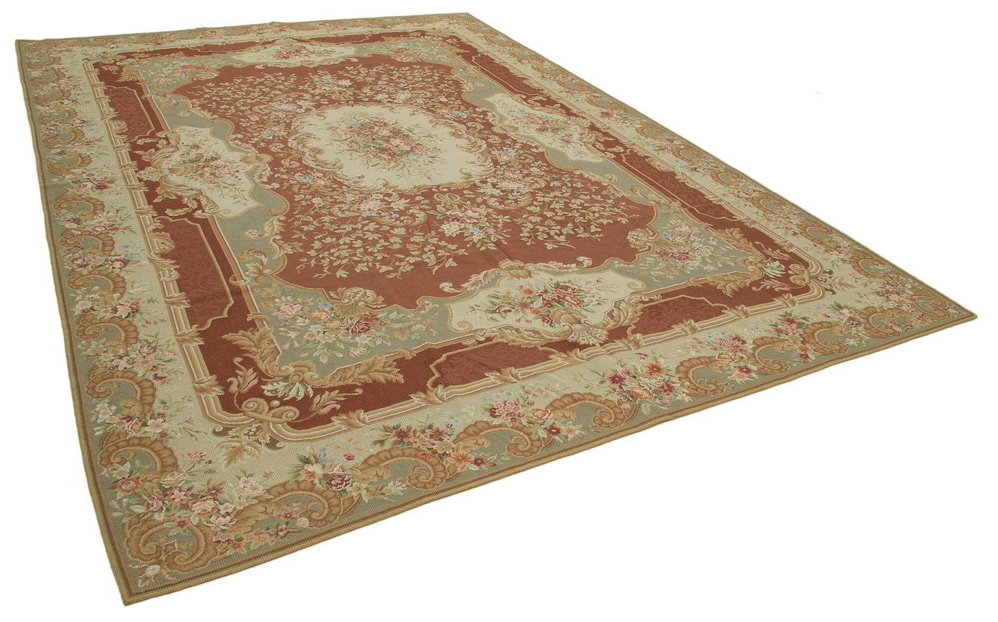 9x13 Beige Needlepoint Kilim Rug - 22048