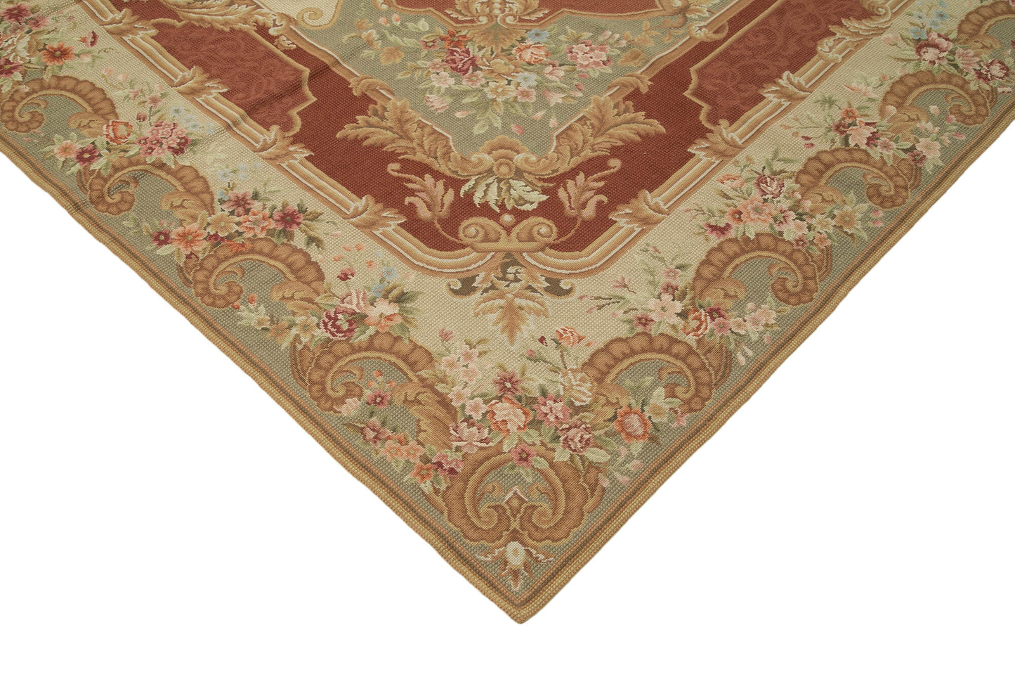 9x13 Beige Needlepoint Kilim Rug - 22048