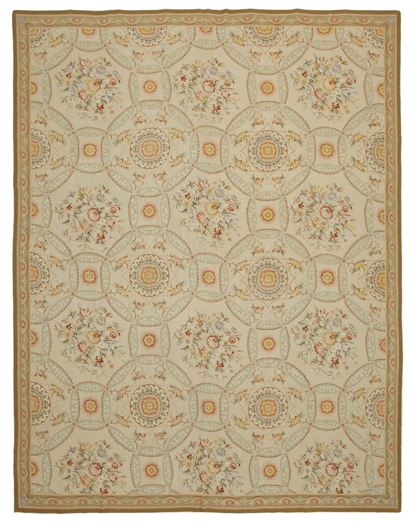 11x15 Beige Needlepoint Kilim Rug - 22052