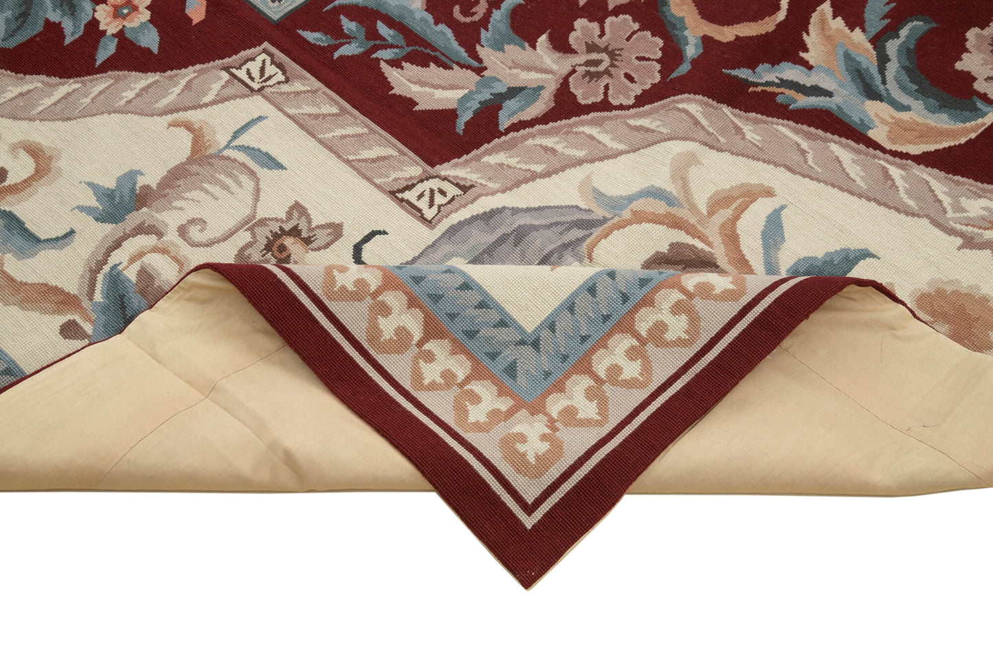 8x10 Beige Needlepoint Kilim Rug - 22057