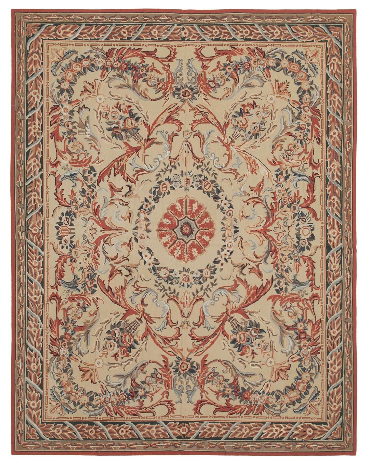 8x10 Beige Needlepoint Kilim Rug - 22059