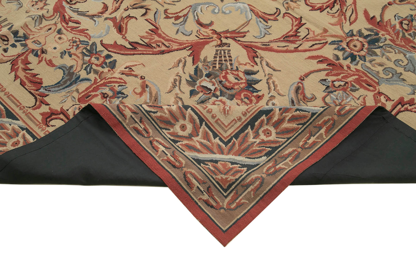 8x10 Beige Needlepoint Kilim Rug - 22059