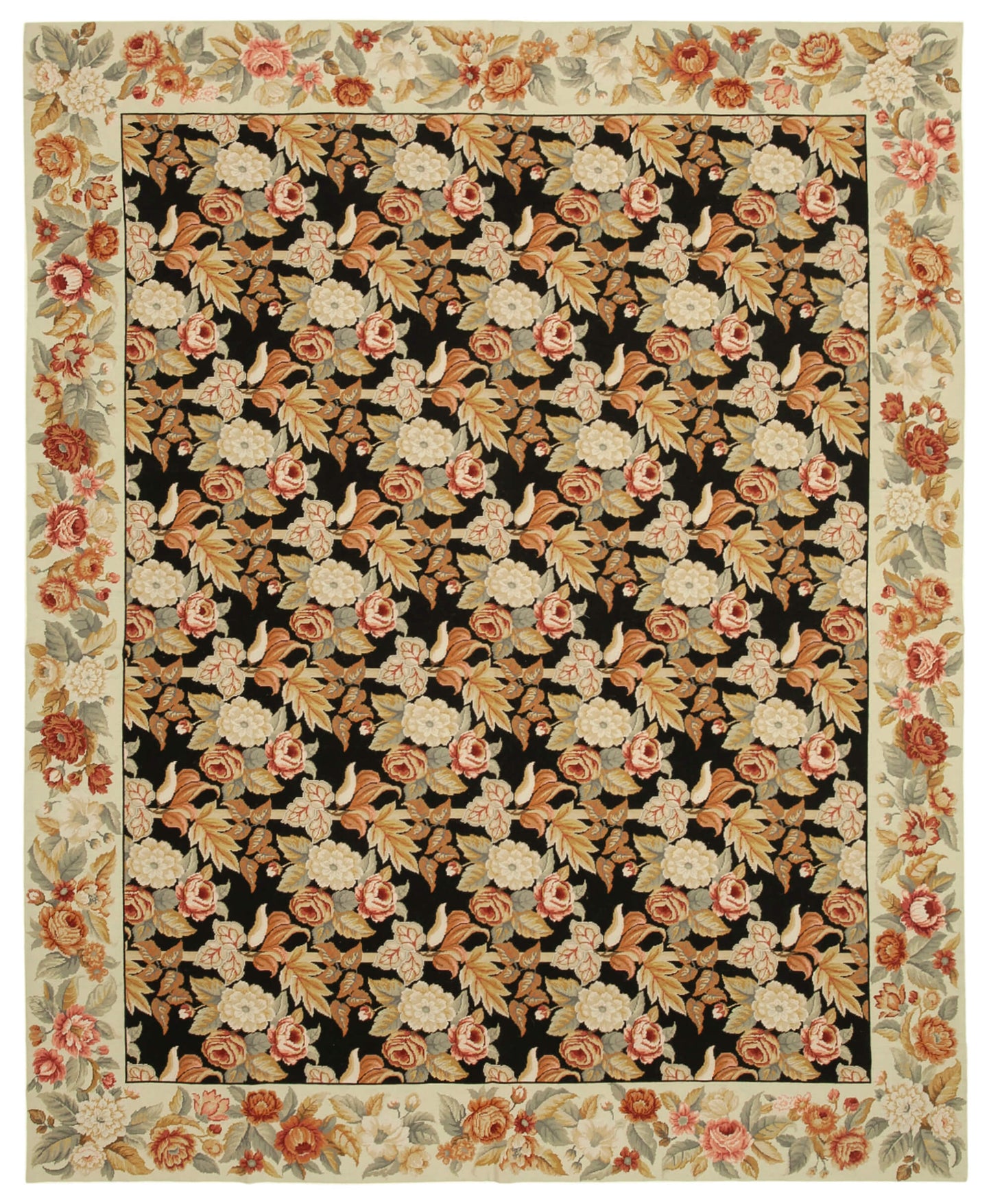 8x10 Beige Needlepoint Kilim Rug - 22073