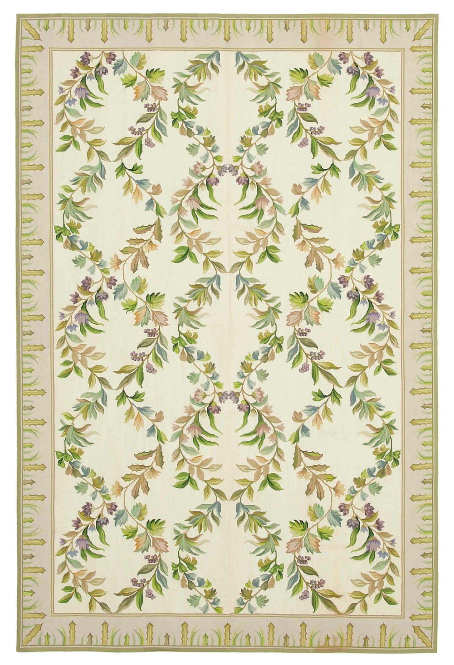 6x9 Beige Needlepoint Kilim Rug - 22079