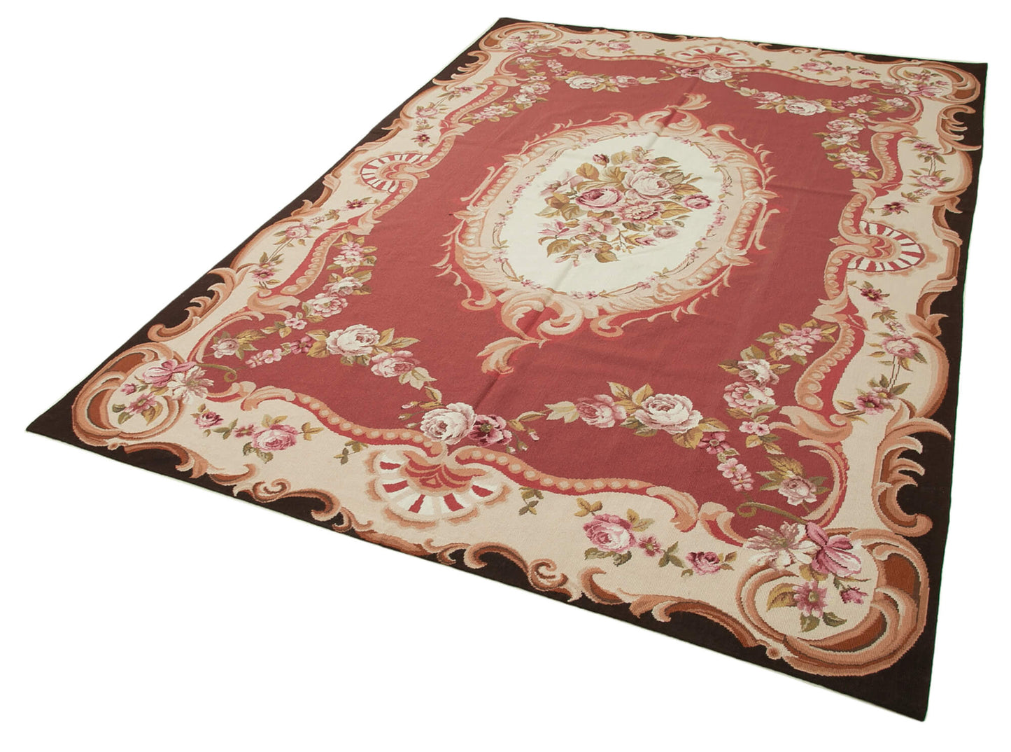 6x9 Red Needlepoint Kilim Rug - 22083