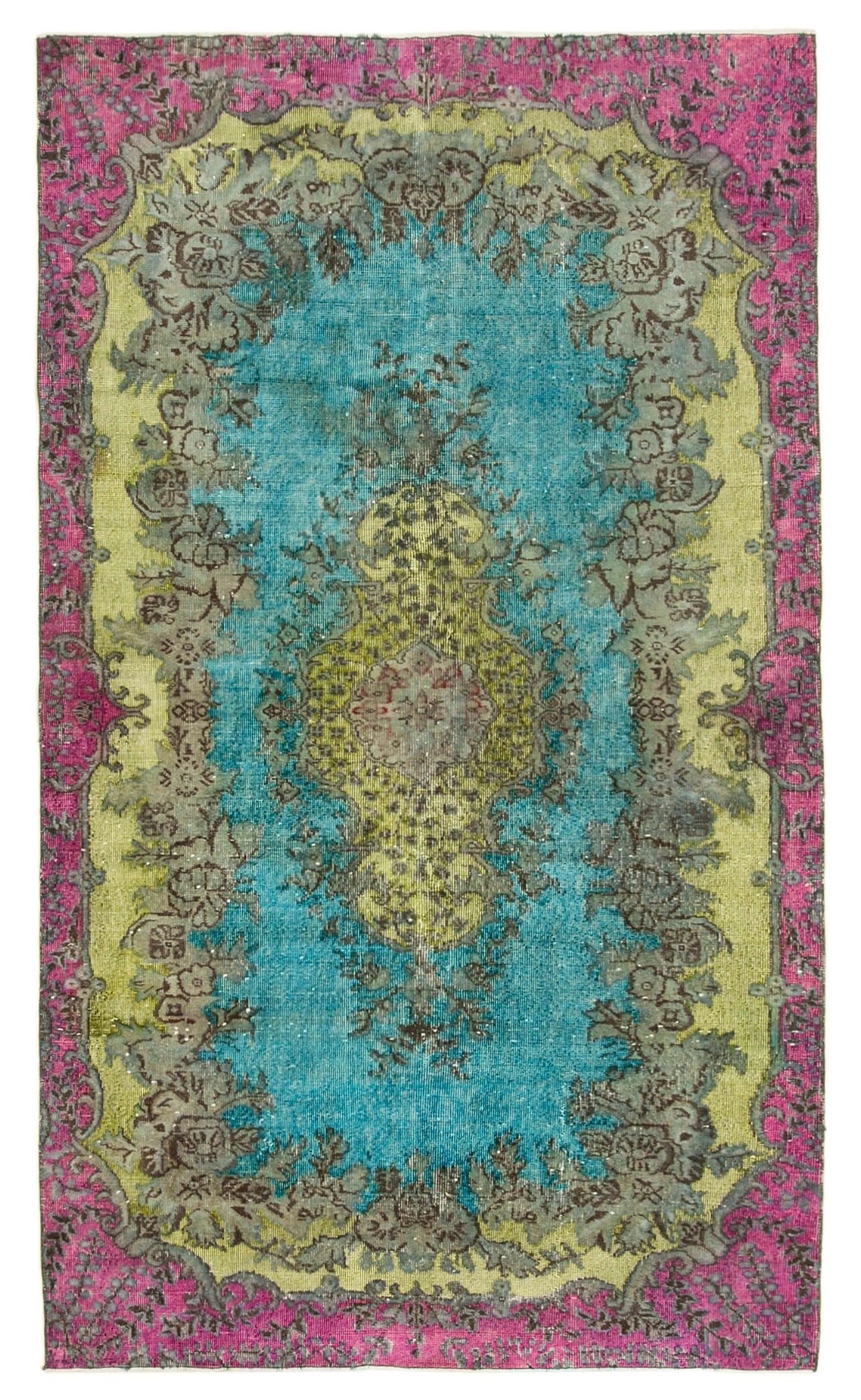 5x9 Turquoise Over Dyed Rug - 22369