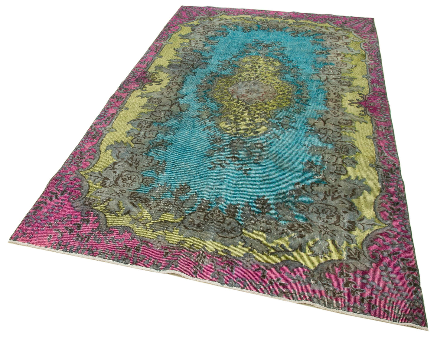 5x9 Turquoise Over Dyed Rug - 22369