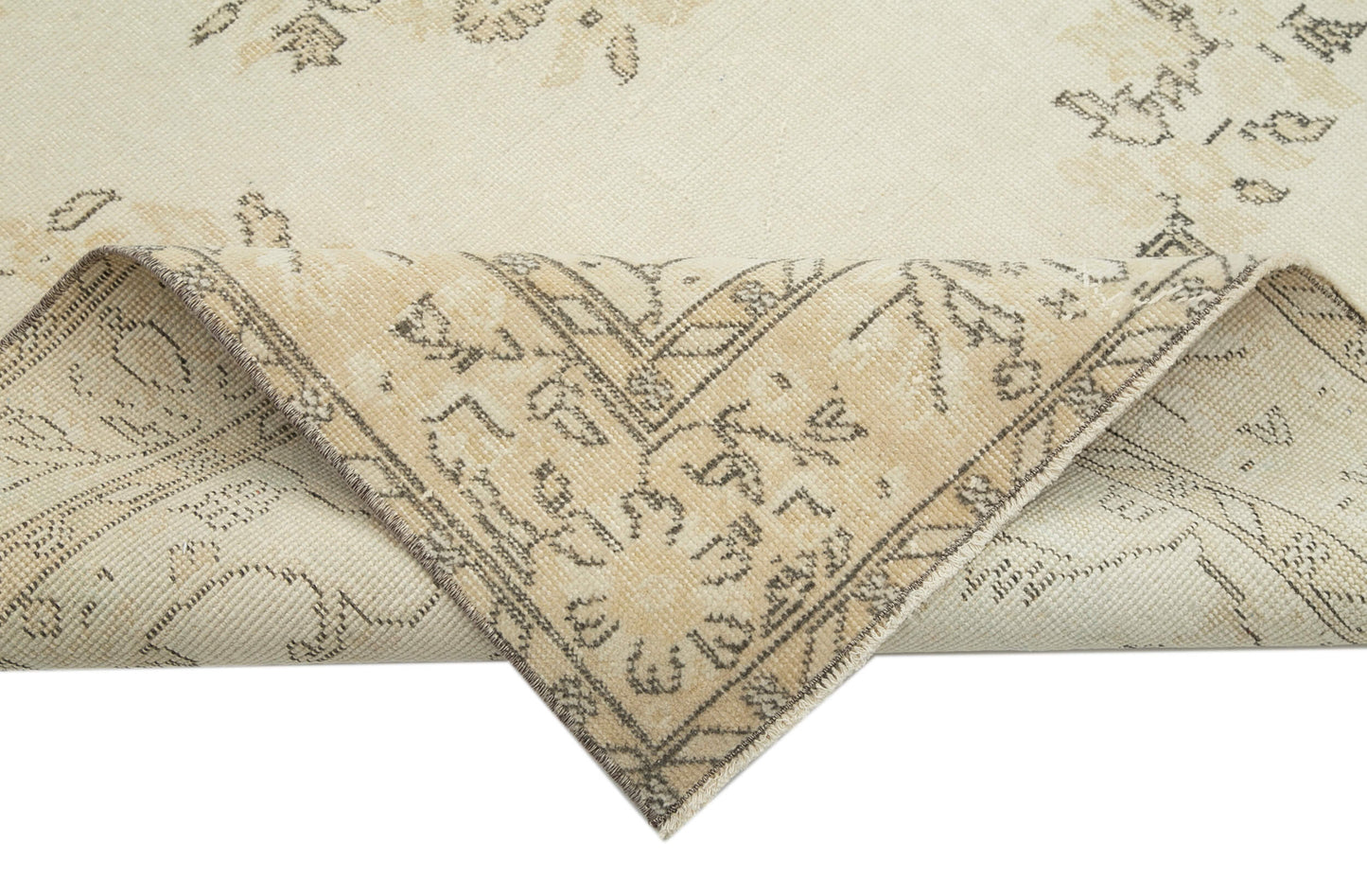 6x10 Beige Turkish Vintage Area Rug - 22475