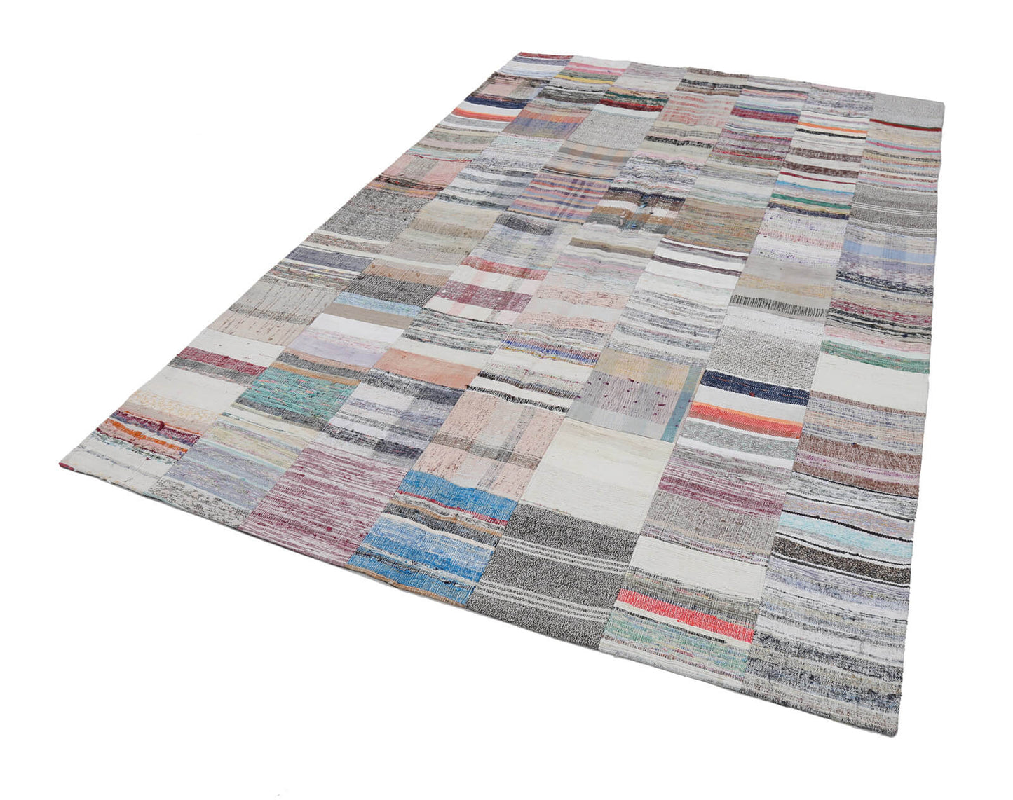 7x10 Beige Kilim Patchwork Rug - 22496