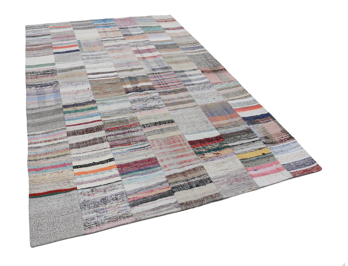 7x10 Beige Kilim Patchwork Rug - 22496