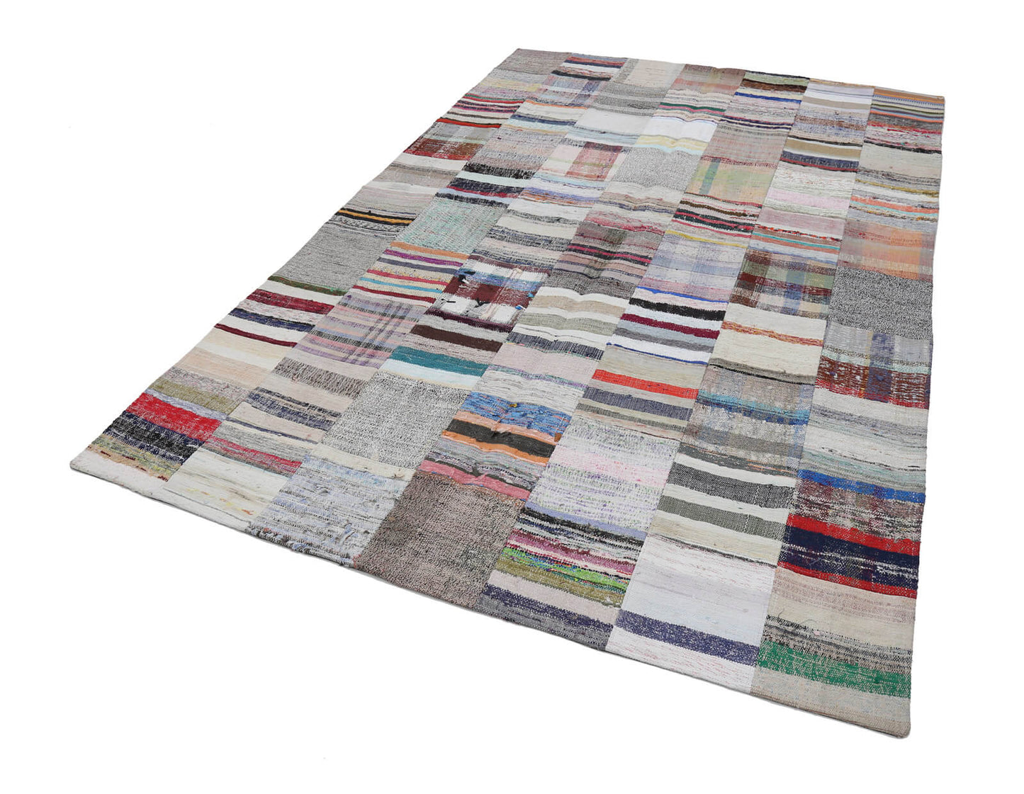 7x10 Beige Kilim Patchwork Rug - 22497